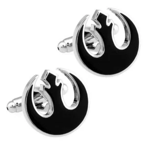 REBEL ALLIANCE MANSCHETTENKNÖPFE Star Wars Film Fan schwarz Symbol Emblem NEU mit GESCHENKTASCHE - Bild 1 von 4
