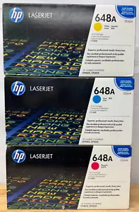 Set of 3 - HP 648A Cyan, Magenta, & Yellow Print Cartridges - LaserJet - Picture 1 of 11