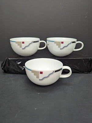 Studio Nova Y0105 Attitudes Geometric Design Flat 6 Oz Coffee Cup Set of 3 - Image 1 of 4