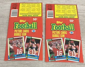 Lot of 2 - 1990 TOPPS FOOTBALL EMPTY PACK BOX Set #1 w/Joe Montana Jim Kelly 3A - Picture 1 of 6