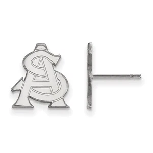 Arizona State Sun Devils School Letters Logo Post Earrings in Sterling Silver - Picture 1 of 5