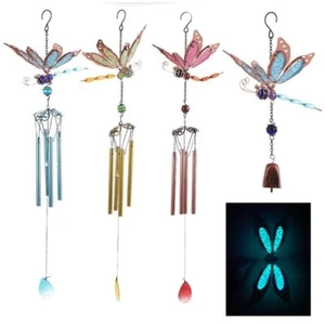 Luminous Dragonfly Wind Chime Acrylic Fluorescent Sheet Heated By Sunlight - Picture 1 of 18