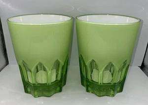 Set of 2 Mario Luca Giusti Double Face Acrylic Tumblers Green/White - Picture 1 of 10