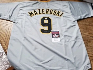 Nice Autographed Pirates Bill Mazeroski Custom Baseball Jersey HOF 01 JSA Signed - Picture 1 of 6