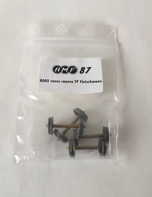 Lot 5 de 4 essieux à rayons pour wagon TP Fleischmann RP25/110 artisan AMF87 HO - Photo 1/2