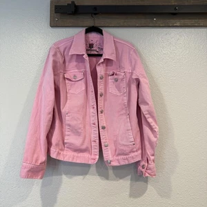 Avon Jeansjacke Damen XL Pink Brustkrebs Crusade Trucker Pink Ribbon Snap - Bild 1 von 9