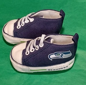 NFL Seattle Seahawks Football Pre-Walker Sneaker Shoes Baby Infant 0-6 months -C - Picture 1 of 6