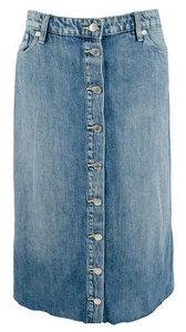 Lauren Ralph Lauren Women's Denim Midi A-Line Skirt-B-4 - Picture 1 of 4