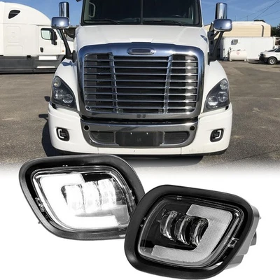 LED Fog Light DRL Set Fit For 08-17 Freightliner Cascadia Driver&Passenger Lamps Foto 1 de 4