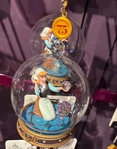 Disney Parks Ornament Cinderella Cleaning 75 Anniversary Glass Globe NEW - Picture 1 of 2