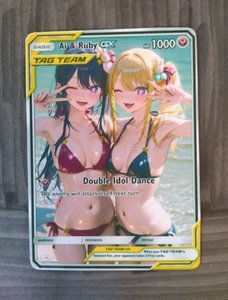 Hermosa Tarjeta Waifu - Ai & Ruby Hoshino - Diosa ACG Personalizada Hágalo Usted Mismo Fan Art Tarjeta - Imagen 1 de 1