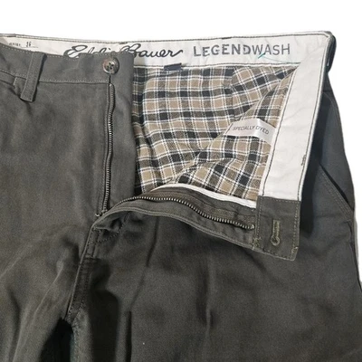 Pantalones chinos forrados de franela Eddie Bauer para hombre 36x32 gris exterior cálido neutro Foto 1 de 4