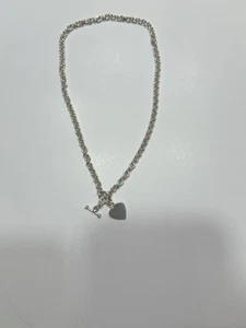 Collar con etiqueta de corazón de plata esterlina .925 estilo Tiffany vintage - ¡38,4 gramos!! - Imagen 1 de 9
