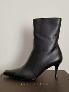 BOTINES GUCCI CLÁSICOS ICÓNICOS PUNTA PUNTIAGUDA LOGO CREMALLERA 7 ME ENCANTAN ZAPATOS - Imagen 1 de 5