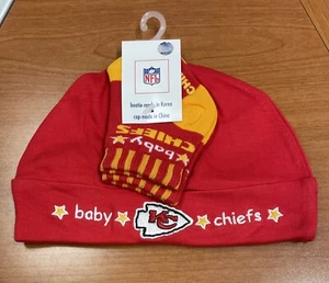 Kansas City Chiefs Baby Bootie Cap Hat Socks Newborn 0-6 Months Infant Licensed - Picture 1 of 4