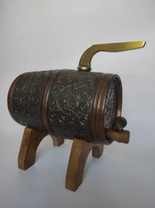 OLD Vintage Bourbon Barrel Whiskey Beer Keg & Stand Rustic Barware Decor - Picture 1 of 12