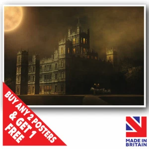 Downton Abbey Highclere Castle Travel Poster Print A3 A4 A5 Sizes Laminated - Picture 1 of 2