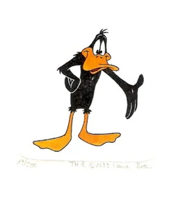 WARNER BROS DAFFY DUCK HAND PAINTED LTD ED ETCHING - Bild 1 von 1