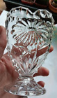 Vtg Anna Hutte Bleikristall Lead Crystal 24% Heart Shaped Vase W/Daisy Design 5"