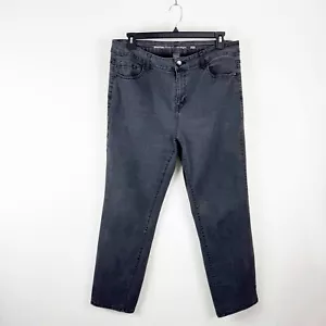 Avenue Denim Straight Leg Jeans Womans Size 20 A Plus Gray Wash Stretch - Picture 1 of 16