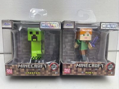"Juego de figuras Alex y Creeper fundidas a presión de 2,5"" JADA METALFIGS MINECRAFT" Foto 1 de 4