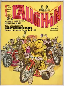 Revista Laugh In #9 de julio de 1969 TV cómic comedia humor cubierta de motociclista - Imagen 1 de 2