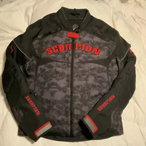 Scorpion EXO Motorcycle Padded Men’s XL Jacket Red and Black Skull Pattern RARE - Picture 1 of 24