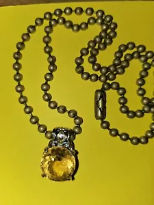 Citrine In Sterling With Gold Accents, Bronze Ball 18" Chain - Picture 1 of 11