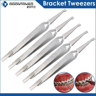ODM 5 Dental Direct Bracket Holder Orthodontic Bonding Serrated Instruments Tweezers