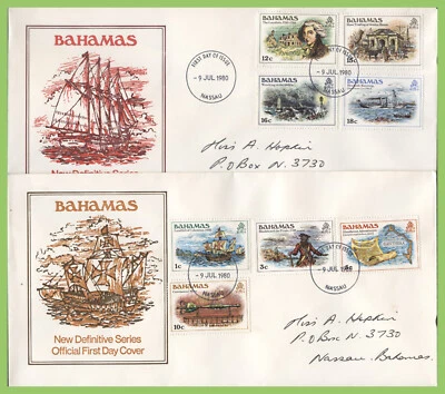 Bahamas 1980 Definitive set on four First Day Covers, addressed - Image 1 of 2