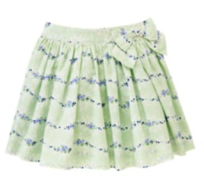 Janie & Jack VIOLET MEADOW Mint Green Purple Floral Aline Skirt 6 TWINS OPTION • 23.95€
