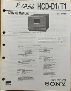 SONY HCD-D1 HCD-T1 TUNER CD PLAYER ORIGINAL SERVICE MANUAL - Picture 1 of 1