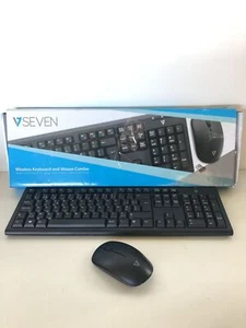 V7 CKW200BE Wireless Combo Klawiatura i mysz (belgijska, BE, belgijska, media-hot- - Zdjęcie 1 z 2