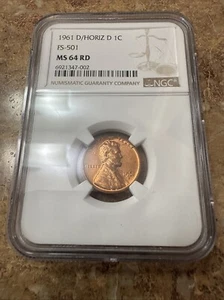 1961 MS64 D/D RPM D OVER HORIZONTAL D RED CENT CHERRYPICKERS FS-501 ERROR - Picture 1 of 3