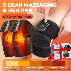 Electric Heating Vibration Knee Joint Pad Wrap Brace Massage Therapy Massager - Picture 1 of 15