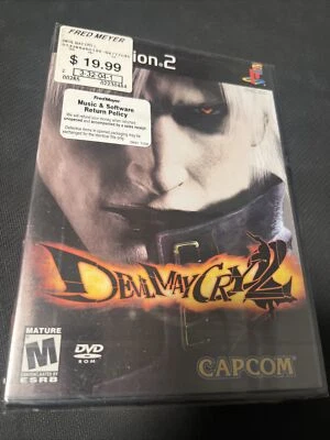 Devil May Cry 2 (PS2) NEW SEALED BLACK LABEL Y-FOLD W/UPC, seal ripped on bottom - Image 1 of 4