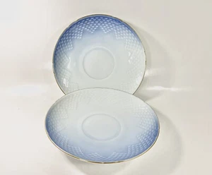 2x Bing & Grondahl Copenhagen Seagull Gold Rim Saucer Set - Picture 1 of 6