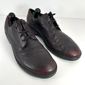 NAOT Leather Oxford Dress Shoe Men 45 US 12-12.5 Burgundy Lace Up Wingtip Office - Foto 1 di 9