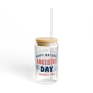 Vaso Happy National Sipper Day Ancestry Day 2 de enero, 16 oz - Imagen 1 de 5
