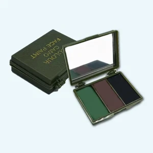 CAMOUFLAGE FACE PAINT Woodland Colors oil makeup hunting hunters camo w/ mirror - Picture 1 of 4