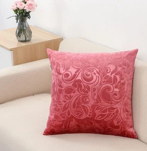 TangDepot Heavy Velvet Embossing Throw Pillow Cover Classis Floral Anaglyph V... - Picture 1 of 9