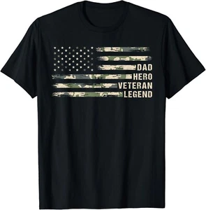 Dad Hero Veteran Legend Camouflage, Veteran Dad Father's Day Gift Unisex T-Shirt - Picture 1 of 3