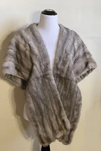 Vintage Silver Grey Mink Stole Jacket - Picture 1 of 7