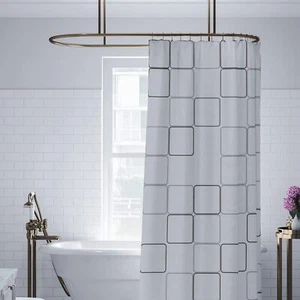 White Shower Curtain Liner Set 72"x72" Weighted Hem Shower Liner for Bathroom - Picture 1 of 7