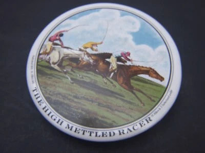 ANTIQUE STOKE ON TRENT LIDDED CERAMIC POT THE HIGH METTLED RACER — 第 1/4 张图片