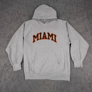 Vintage Miami HURRICANES Hoodie Herren XL grau Sweatshirt Steve & Barrys - Bild 1 von 12