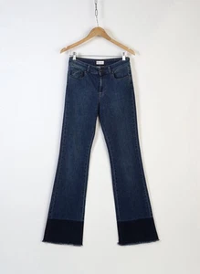 Red Valentino dunkelblau ausgestellte zweifarbige Denim Jeans mit Raw-Edge Bündchen Gr. 27 - Bild 1 von 11