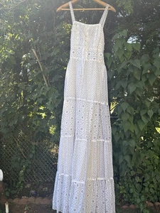 Vintage 1970’s Floral Print Prairie Maxi Dress Lace-Up Corset Size 9/10 Zum Zum - Picture 1 of 13