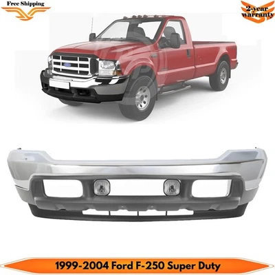 Front Bumper Chrome & Fog Lights Kit For 1999-2004 Ford F-250 Super Duty and 350 - Изображение 1 из 4