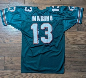 Camiseta de fútbol americano vintage de los Miami Dolphins para hombre grande Wilson NFL Dan Marino #13 - Imagen 1 de 12